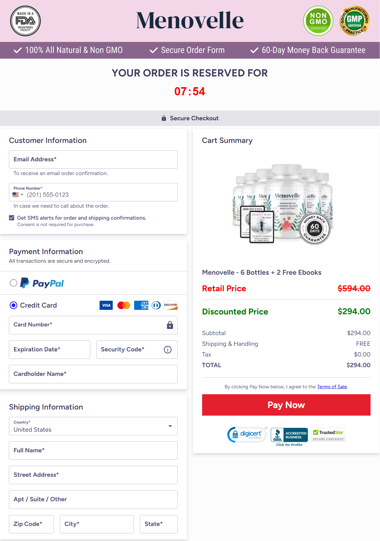 menovelle secure checkout